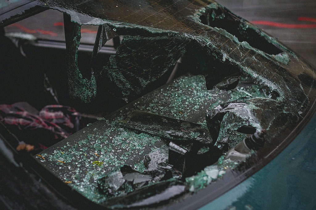 Broken windshield